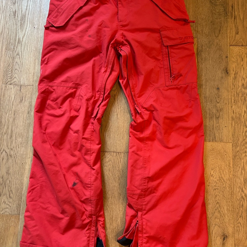 Burton DryRide Red Snowboard Insulated Pants Men’s XL
